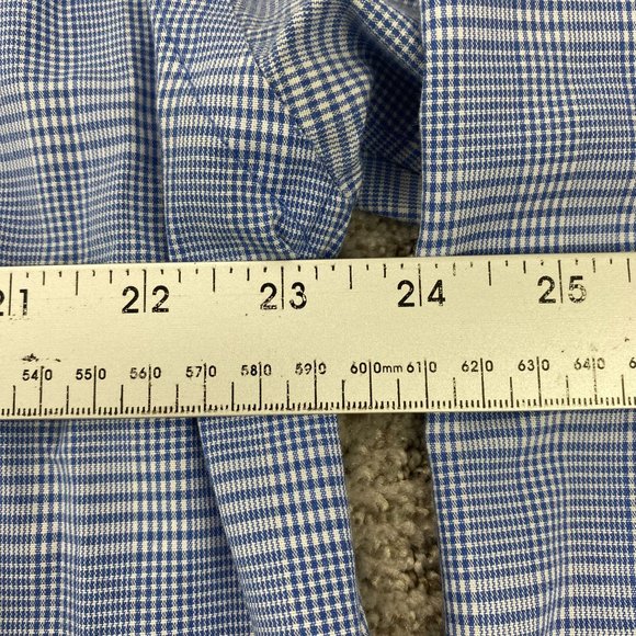 Dunning Shirt Men Extra Large XL Blue White Checkered Button Down Long Sleeve - Picture 7 of 8